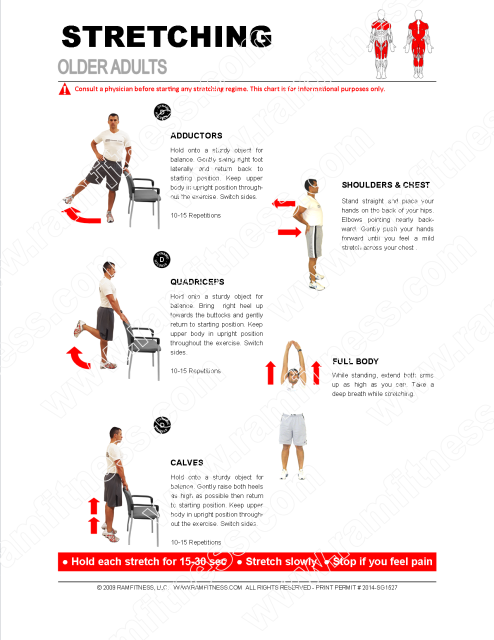Stretching Guide for Older Adults - PDF file plus tracking guide
